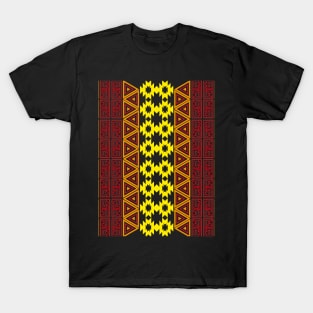 Aztec pattern design red yellow and orange T-Shirt